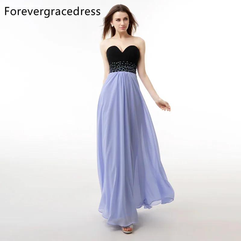 Forevergracedress Реальный образец Лаванда Цвет вечернее платье Line Милая бисером Длинные