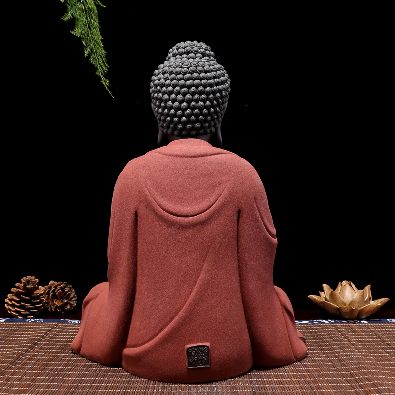 Большая скульптура Будды статуя ручной работы Статуэтка фиолетовый песок