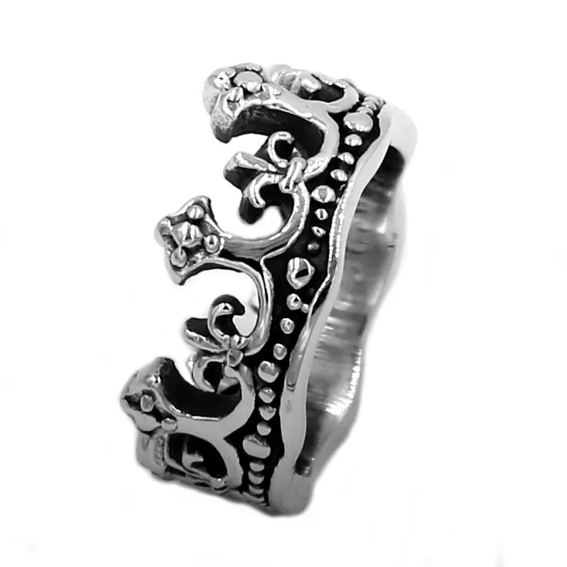 Кольцо королевской короны из нержавеющей стали 316 классическое винтажное