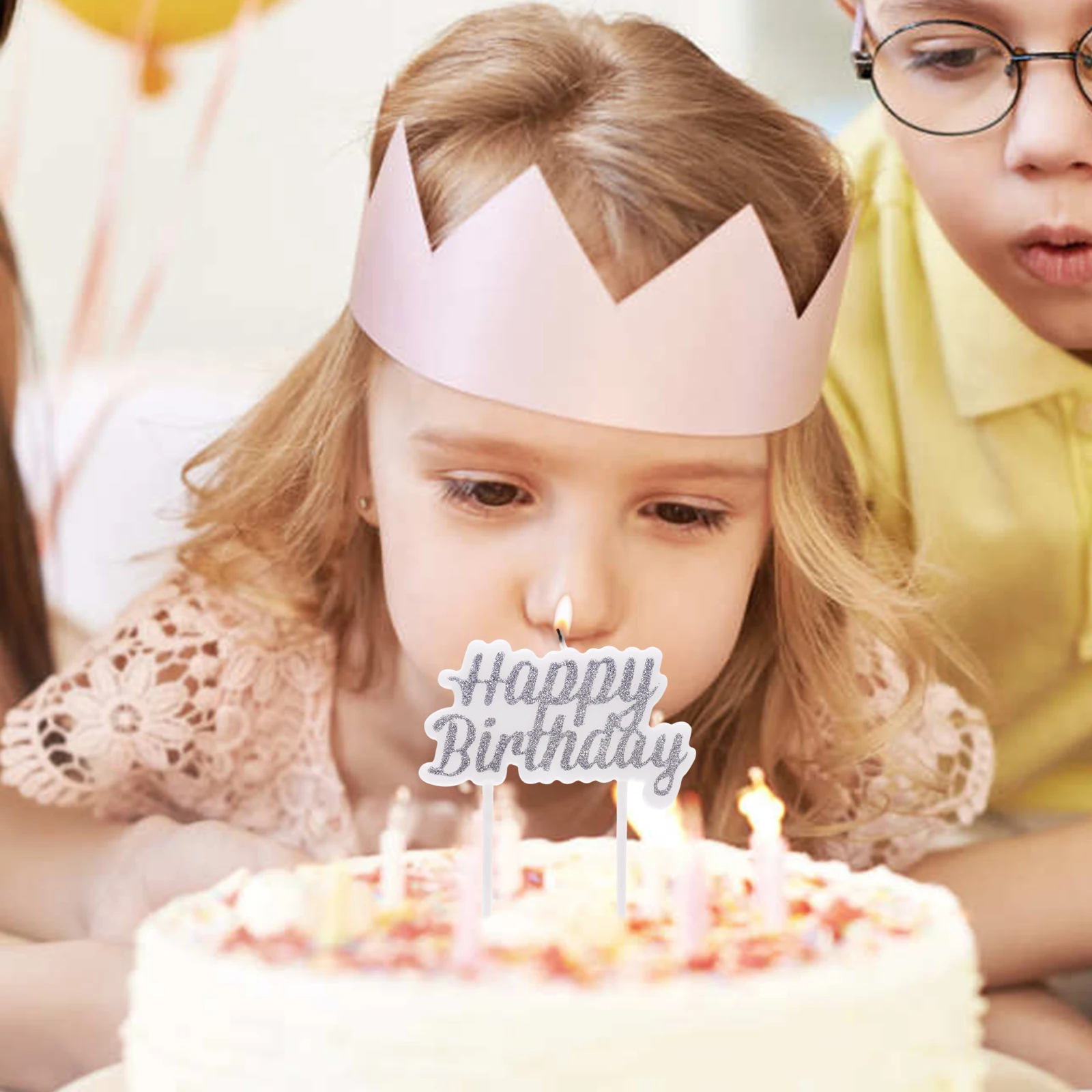1pc Gold/Silver New Shiny Gold Powder Happy Birthday Candle Local Cake Decoration Letter Baby Supplies | Дом и сад