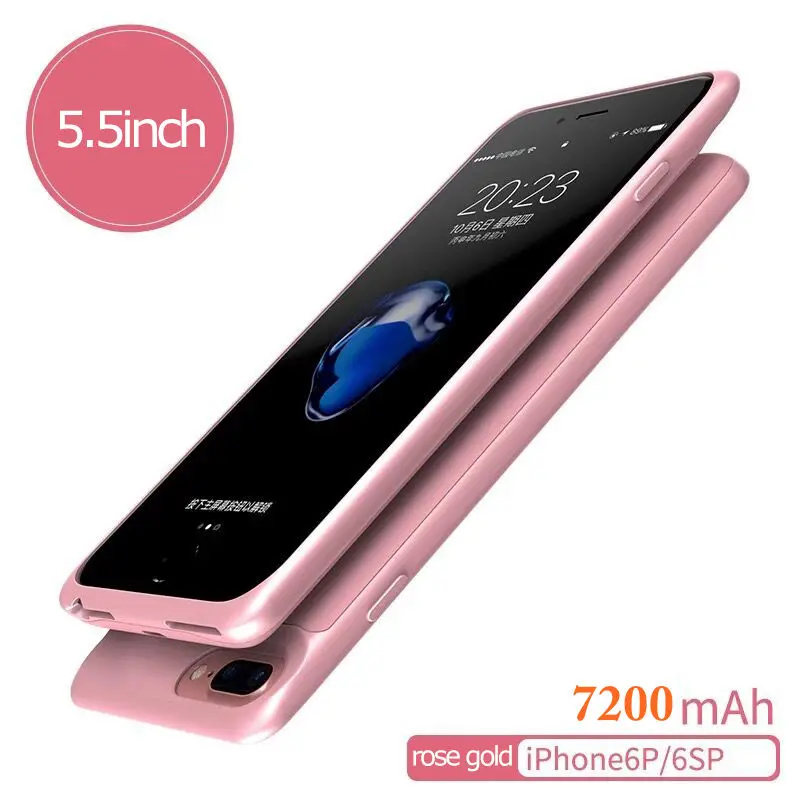Ultra Slim внешнего резервного Батарея 7200 мАч чехол для телефона питания iPhone 7 P 8 6 5