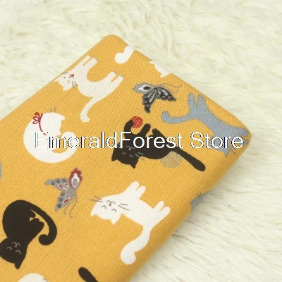 

Imported cartoon cute cat print cloth handmade DIY patchwork bag fabric fabric cotton and linen 90cm*110cm
