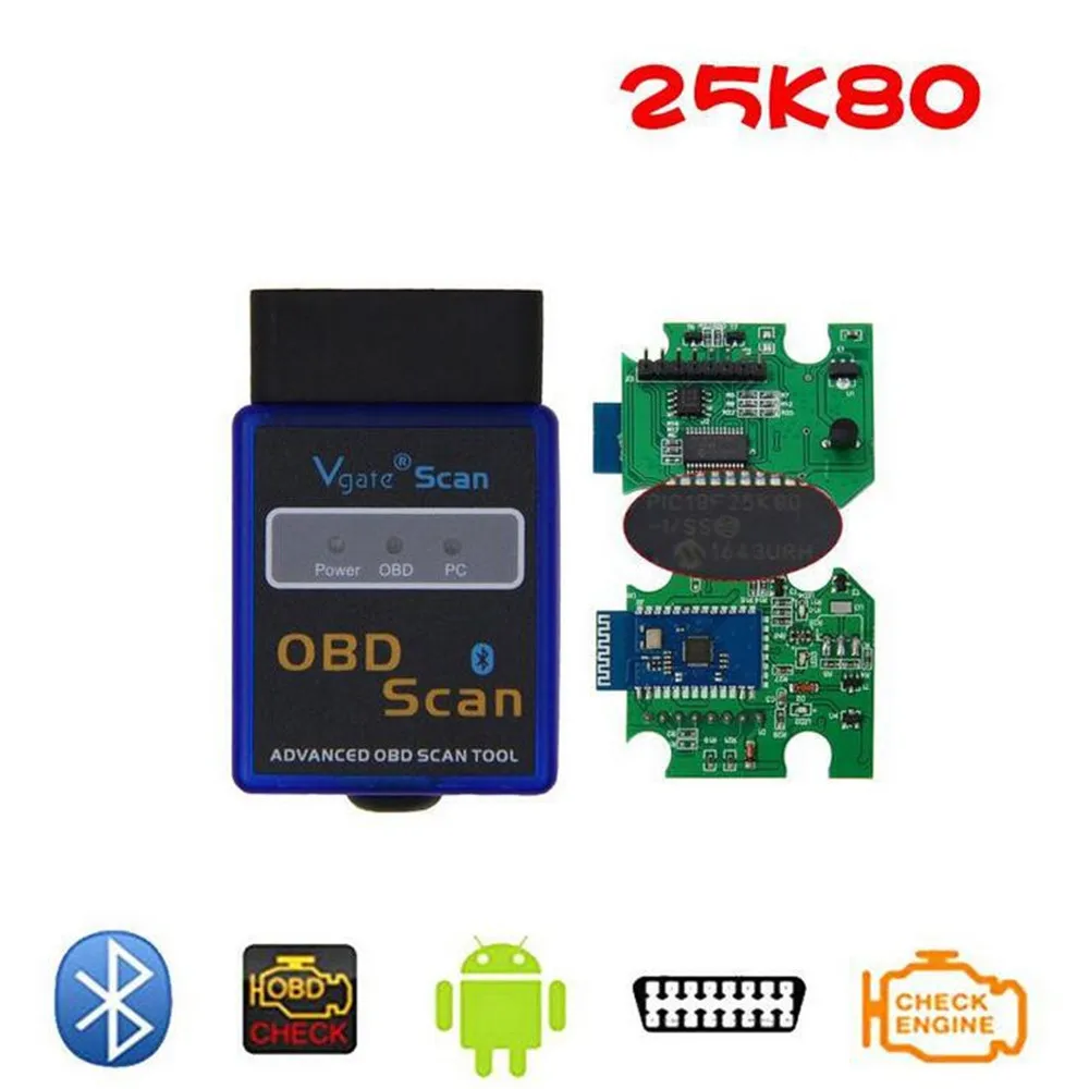 ELM327 25K80 OBDII V1.5 Bluetooth считыватель кодов MINI OBD2 ELM 327 USB сканер HHOBD OBDSCAN | Автомобили и
