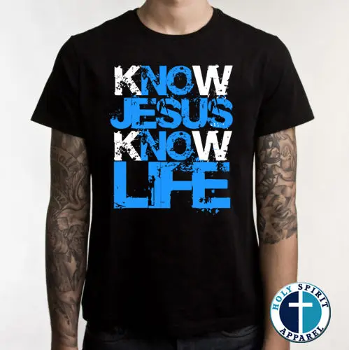 

Religious Shirt Pray T-Shirt Christian Tee Know Jesus Know Life Faith Christ S4 2019 Summer Men Hot Sale Custom T Shirts Online