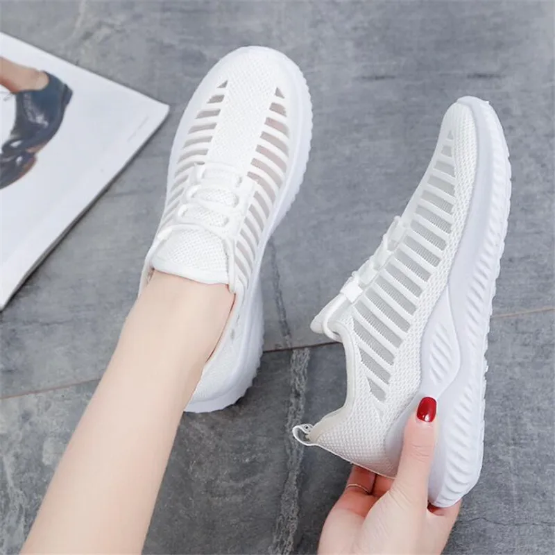Женские кроссовки на плоской подошве Весенняя трикотажная женская обувь новинка