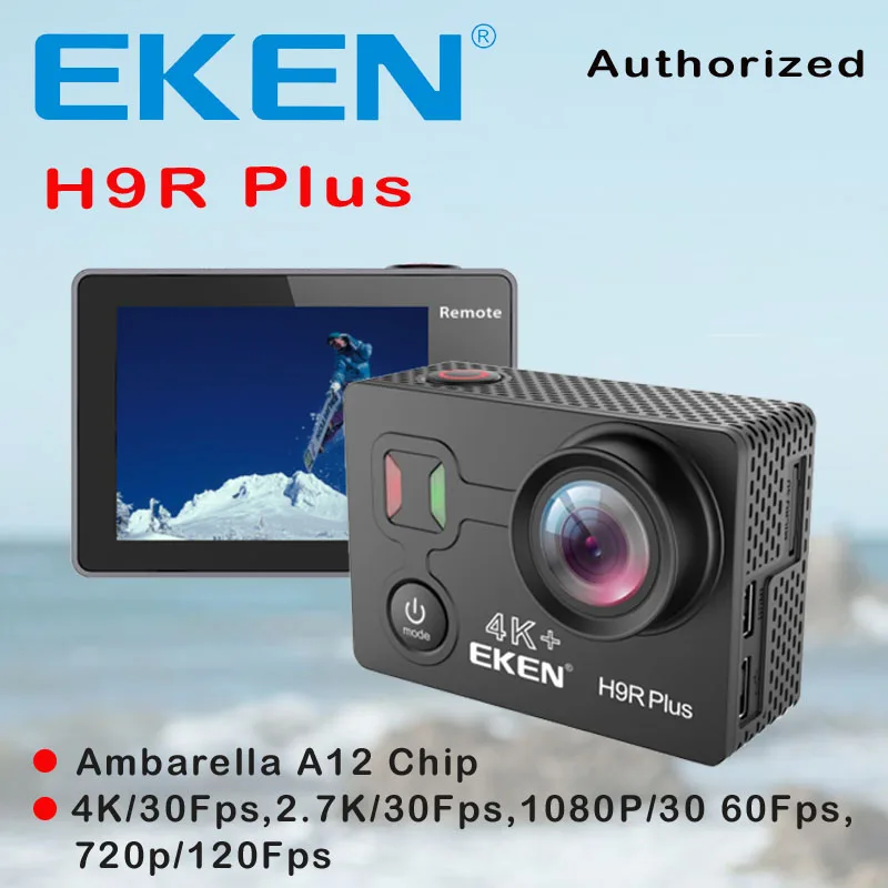 Экшн-камера eken H9R Plus HD 4K 30FPS Ambarella A12 с чипом 30 м, водонепроницаемая экшн-камера 14 МП, экран 2,0 дюйма, Спортивная камера для улицы