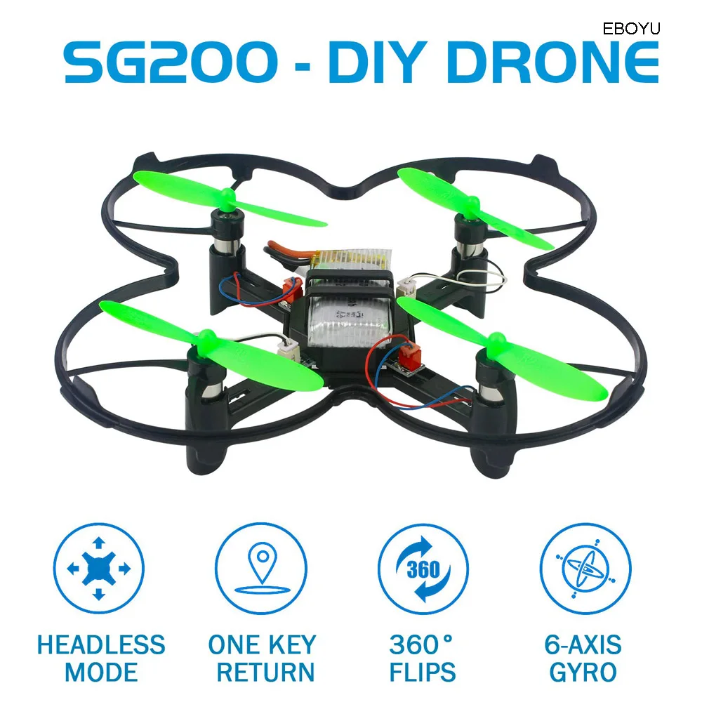 EBOYU SG200 RC Самолет DIY Дрон 0.3MP камера WiFi FPV режим удержания высоты Безголовый обучающий Радиоуправляемый квадрокоптер Дрон игрушка