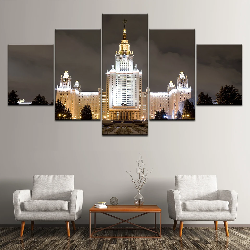 5 Panels Large Lighthouse Picture Frame Modern Canvas Art Prints Seascape Portland Painting on Wall Artwork | Дом и сад