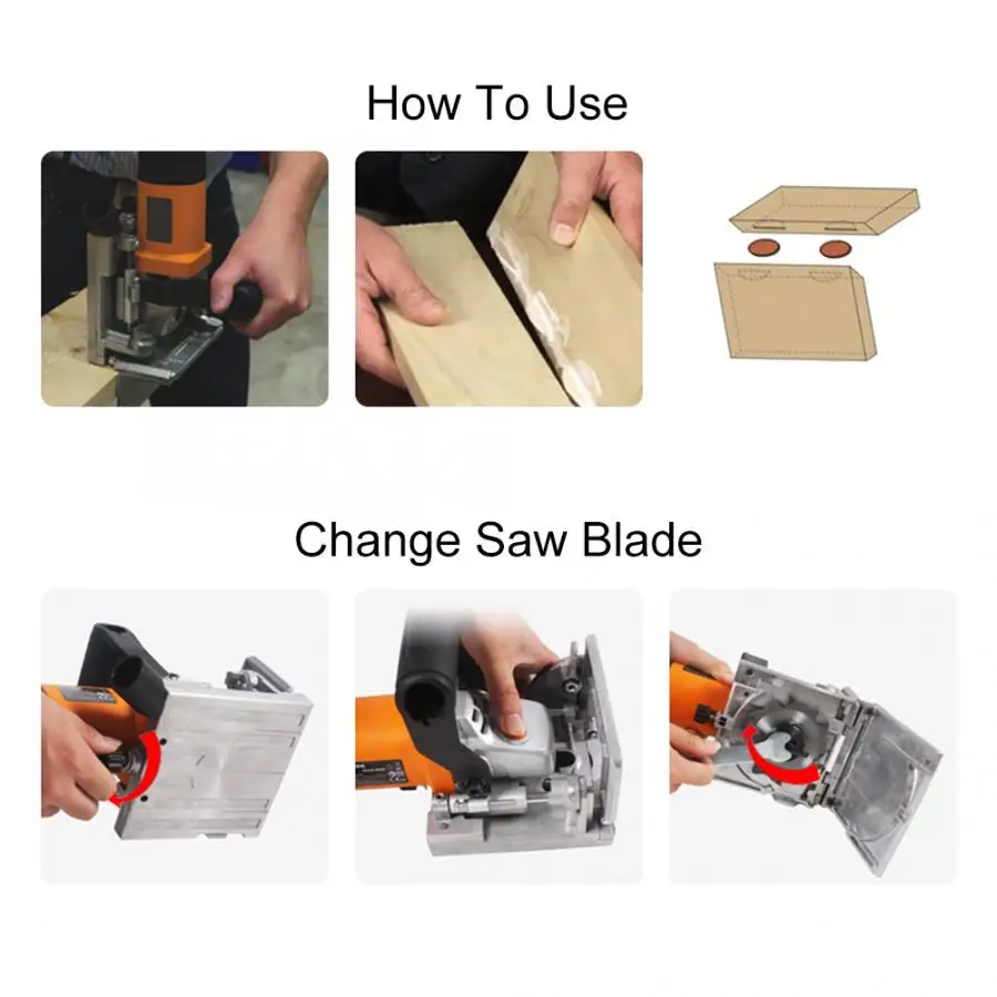220V 760W Electric Wood Biscuit Joiner Woodworking Tenoning Machine Groover Power Tool EU Plug