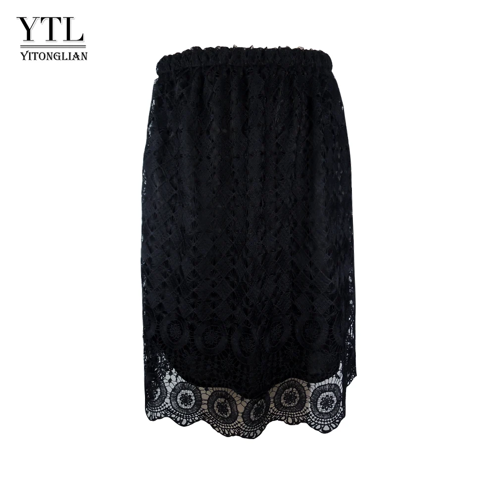 YTL плюс Размеры кружевные юбки для Для женщин Элегантный Цветочный крючком