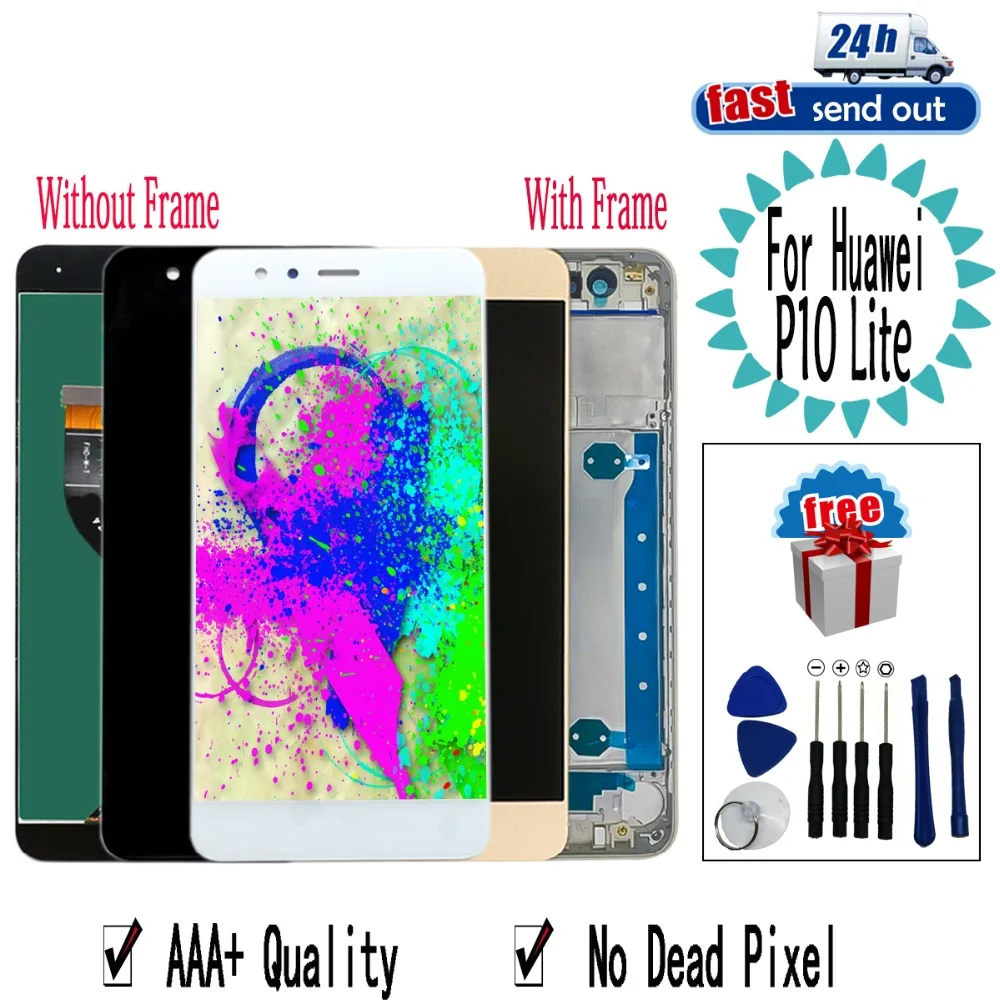 5 2 &quotЖК дисплей для Huawei P10 Lite ЖК WAS LX1 LX1A LX2 сенсорный экран дигитайзер сборки