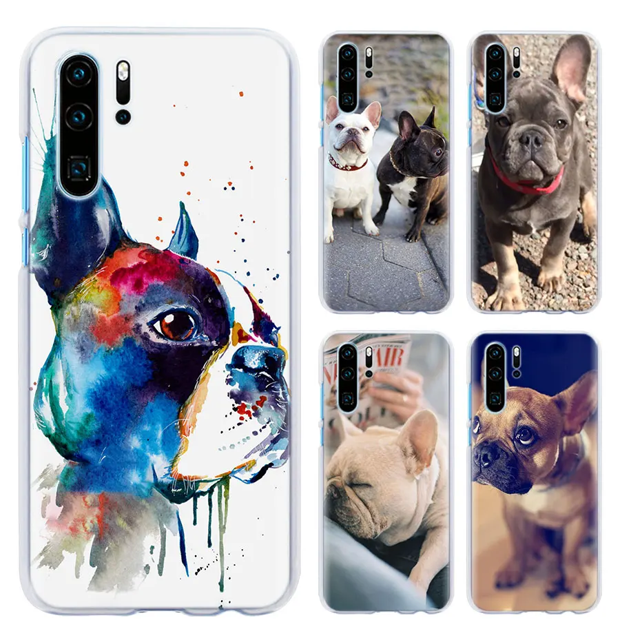 Причудливый цветной чехол для телефона с французским бульдогом для huawei P30 P30 Pro P9 P10 P20 Lite P Smart Plus View 20 Жесткий PC задний Чехол бант