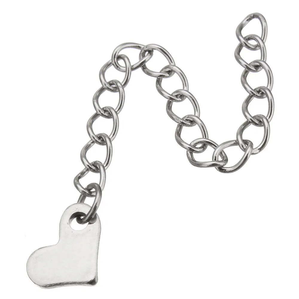 

300Strands/Lot Extender Chain for jewelry making bracelet necklace Heart twist oval chain Stainless Steel finding components