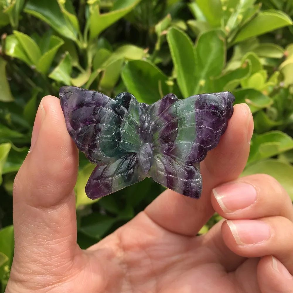 Хрустальная Бабочка натуральный флюорит драгоценный камень Papillon красочные flourite кварцевые бабочки целебные
