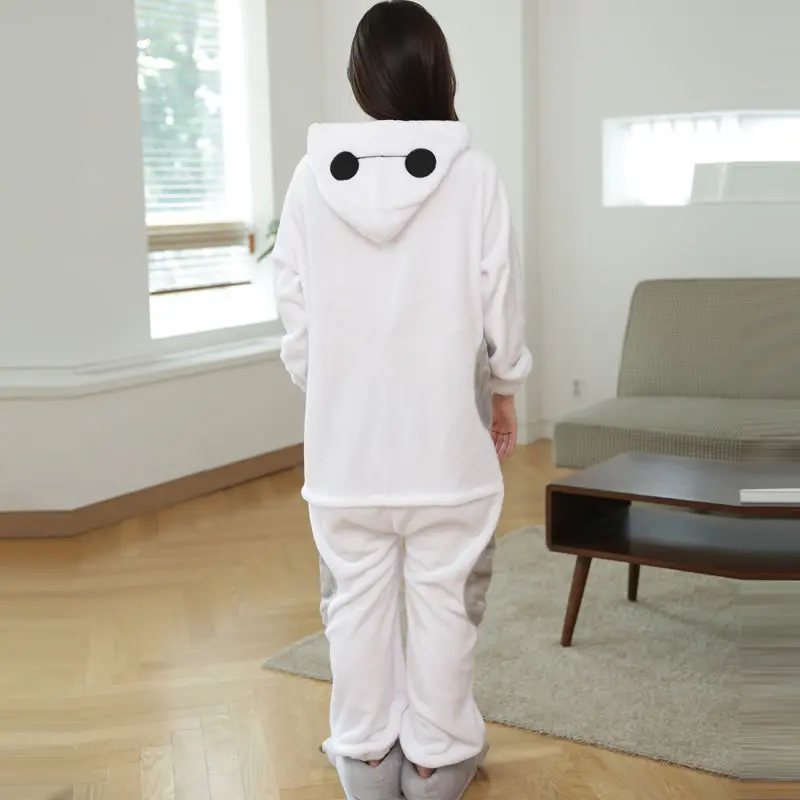 Горячая мультфильм косплэй Baymax вечерние костюмы зима осень с капюшоном пижамы
