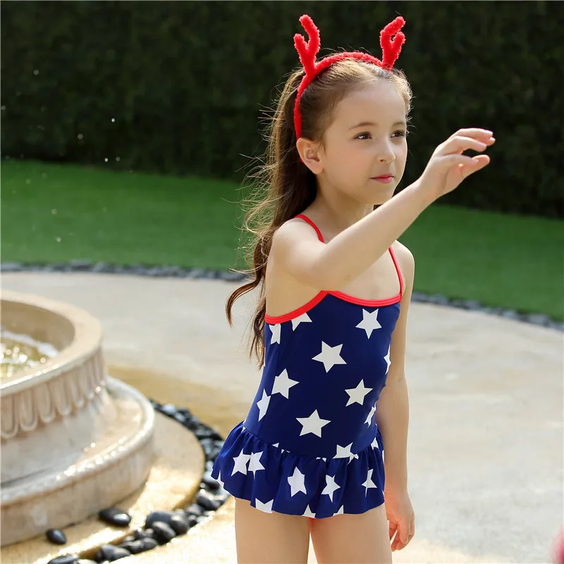 Купальный костюм для девочек Цельный купальник Новое поступление 2017 года милые