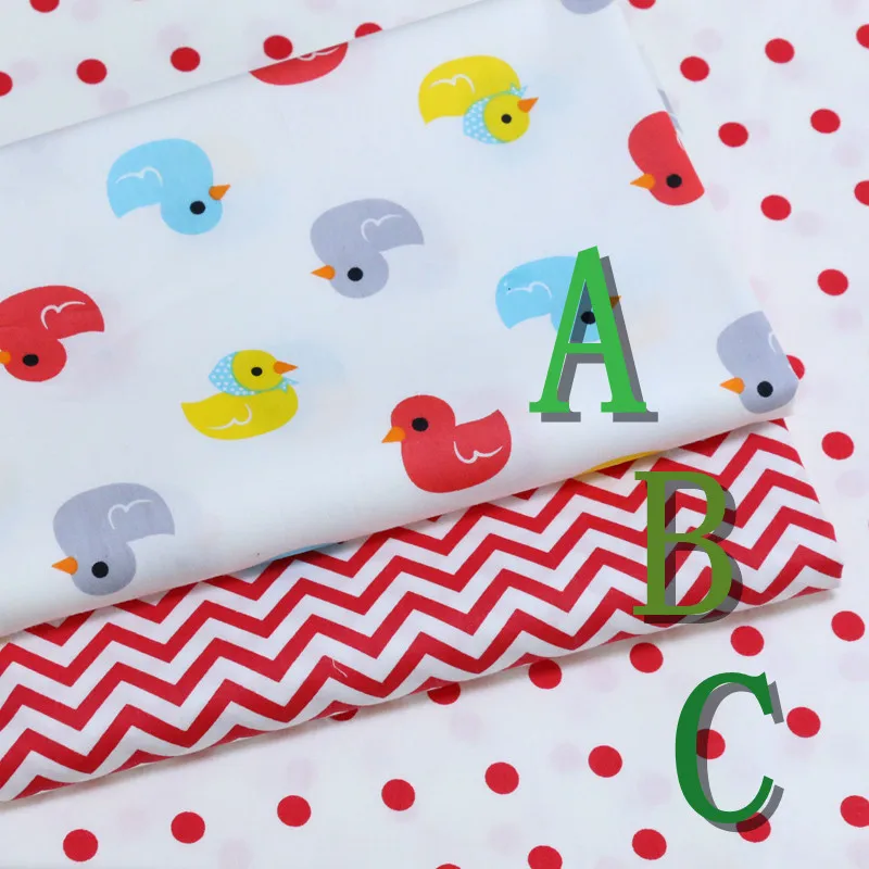 Новая хлопковая ткань в горошек с волнистым принтом утки для шитья стеганая