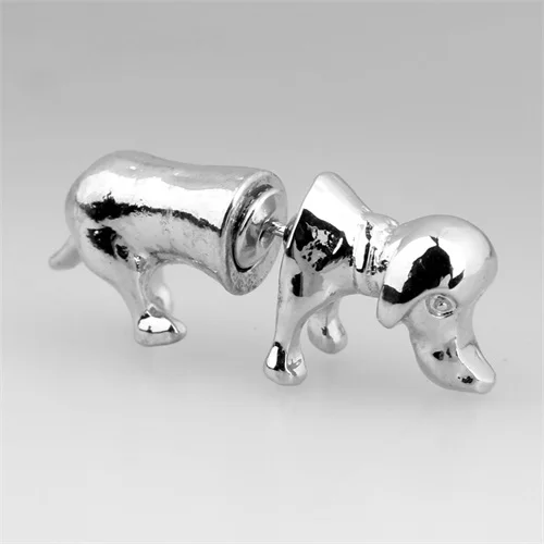 Silver Dog 1 пара, модные 18 видов стилей, золотые, серебристые, черные, 3D, милые собаки, динозавры, свиньи, гориллы, кролика, волка, животные, серьги-гвоздики для женщин, девушек, ювелирные изделия - Окраска металла: Silver Dog