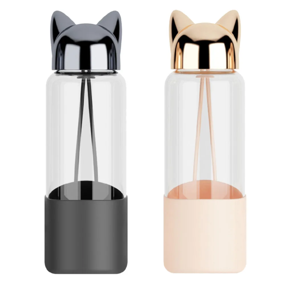 Милая лиса мультяшная изоляционная крышка Хрустальная бутылка портативная
