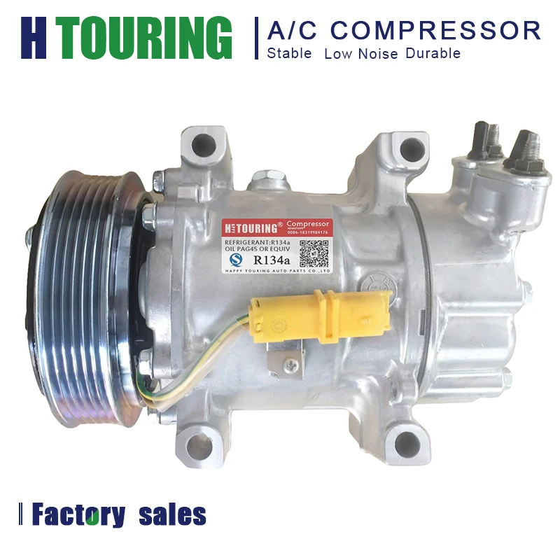 Санден sd6v12 AC компрессор для PEUGEOT 206 307 партнер 9655191580 9655191680 9684480480 6453JL 6453JP 6453KS 6453LF 6453LH