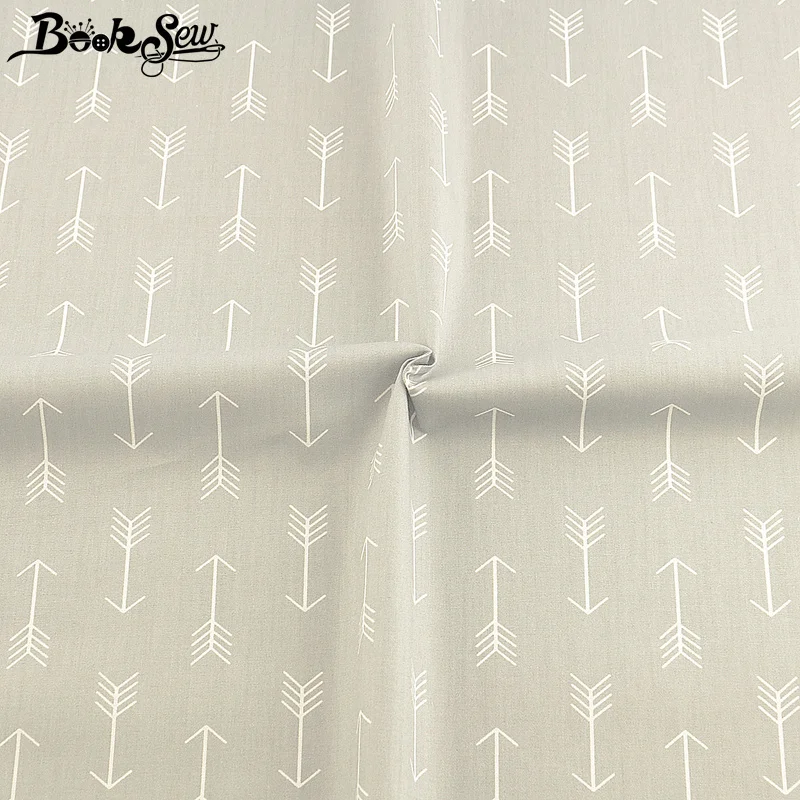 Booksew серый саржевый швейный материал хлопковая ткань с принтом стрелы лоскутный Скрапбукинг DIY Tissus Tela Algodon