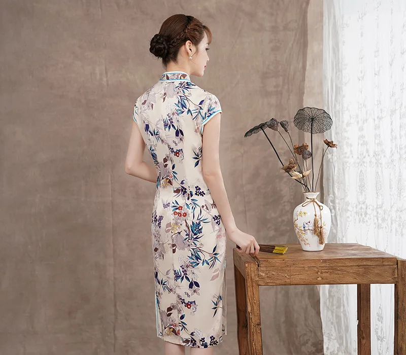 Женское винтажное платье Cheongsam длинное китайское традиционное в восточном стиле