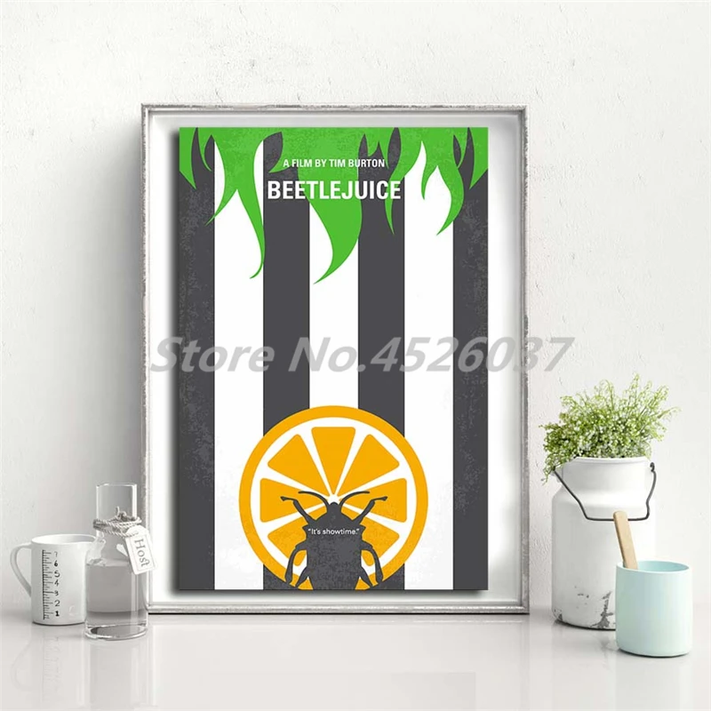 Настенные плакаты Beetlejuice минималистский художественный Рисунок на холсте в HD