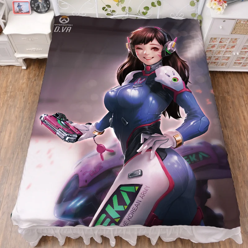 150x200 см аниме игры ow персонажи сексуальная девушка Mei& D. VA Простыня из молочного волокна и фланелевое одеяло летнее одеяло