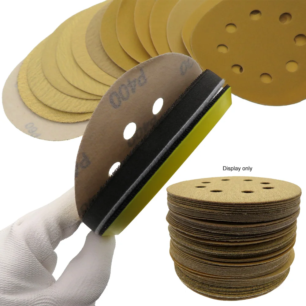 15 шт. 5 дюймов 8 отверстий шлифовальный диск из оксида алюминия 60- 1000 Grits крючок и