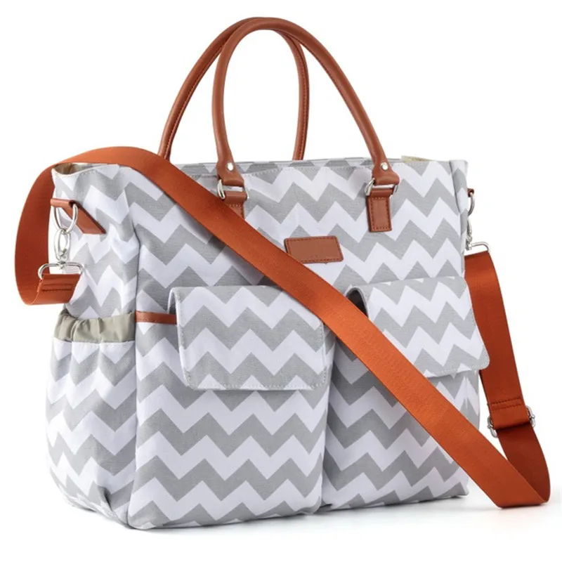 Сумка для подгузников, рюкзак, Детская сумка, водонепроницаемые сумки в полоску, многофункциональная большая емкость, сумка для мам, подгузник, Детская сумка-Органайзер