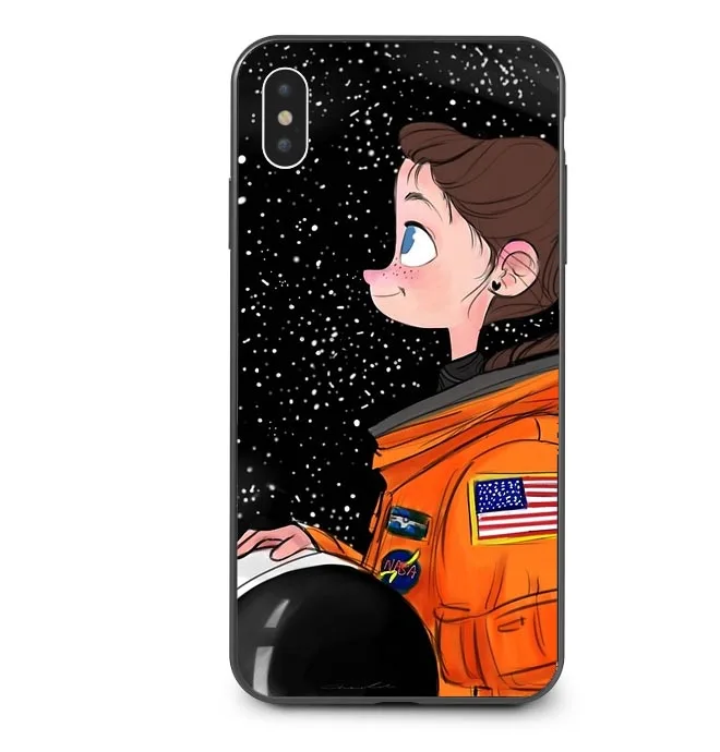 Роскошный мягкий силиконовый чехол для телефона из ТПУ с космонавтом НЛО iPhone 7 7Plus