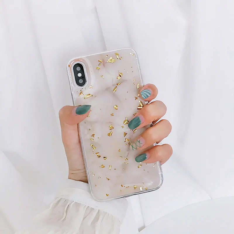 Блестящий чехол для iPhone X 7Plus 7 8Plus Мягкие силиконовые мраморные чехлы Чехол iphone 8 6 s