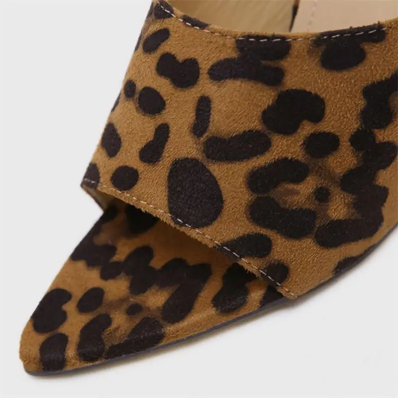 FragrantLily New Sexy Women High-heeled Shoes Open Toe Woman Sandals Novelty Leopard Print Fashion Party Nightclub | Обувь