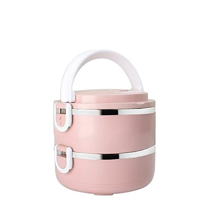 Pink2 BAISPO 1200 мл многослойный Ланч-бокс, термоконтейнер для хранения продуктов с отделениями, герметичный, с подогревом, Bento box, для пикника, школы - Цвет: Pink2