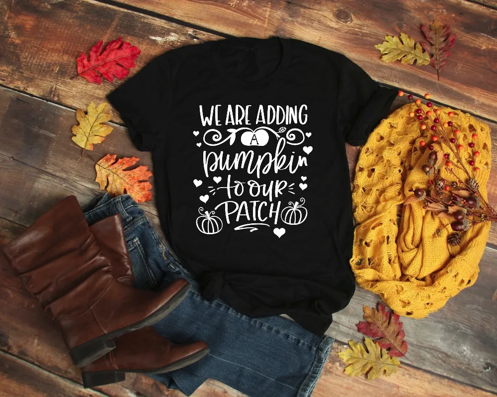 

We Are Adding a Pumpkin to our Patch Pumpkin T Shirt Halloween Tee women slogan graphic grunge tumblr party style top goth shirt