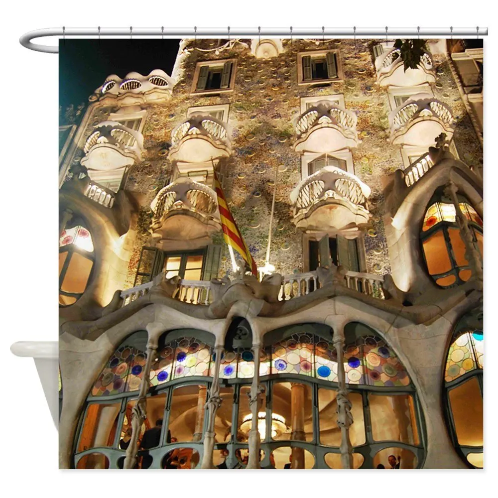 Декоративная тканевая занавеска для душа Casa Batllo от Gaudi|Шторы душа| |