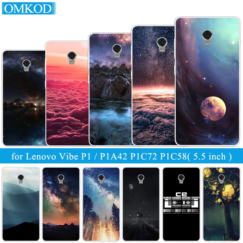 Чехол для Lenovo Vibe P1 из мягкого силикона 5 &quotдля Fundas P1a42 P1c72 P1c58 Роскошный прозрачный