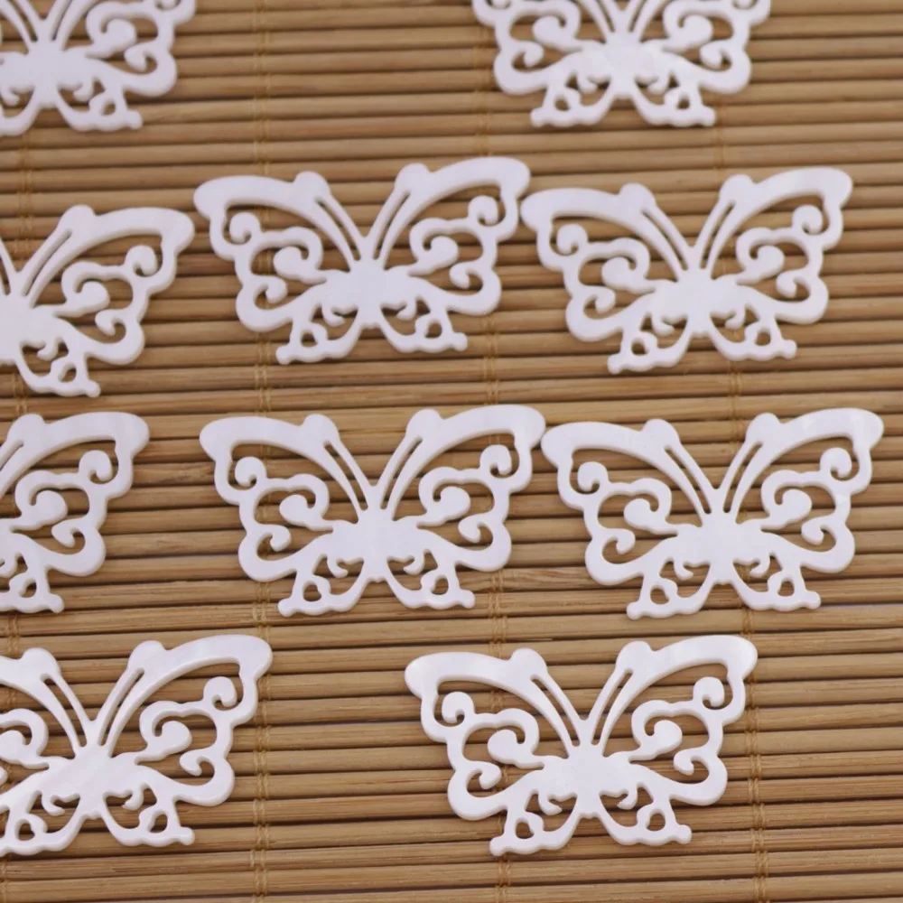 10 PCS 21mmX35mm Butterfly Shell Natural White Mother of Pearl Loose Beads