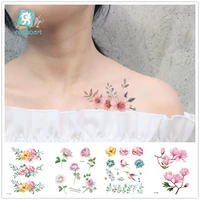 rocooart flower temporary tattoos for women hand tattoo sticker fashion body art waterproof arm fake tatoo paper 10 5x12cm fc