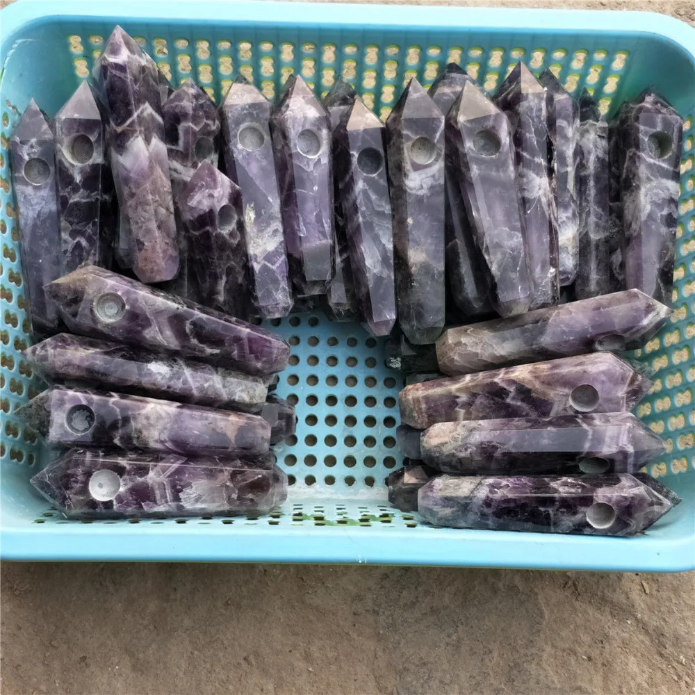 Трубка для курения из натурального аметиста Кварцевая Хрустальная палочка 3 4