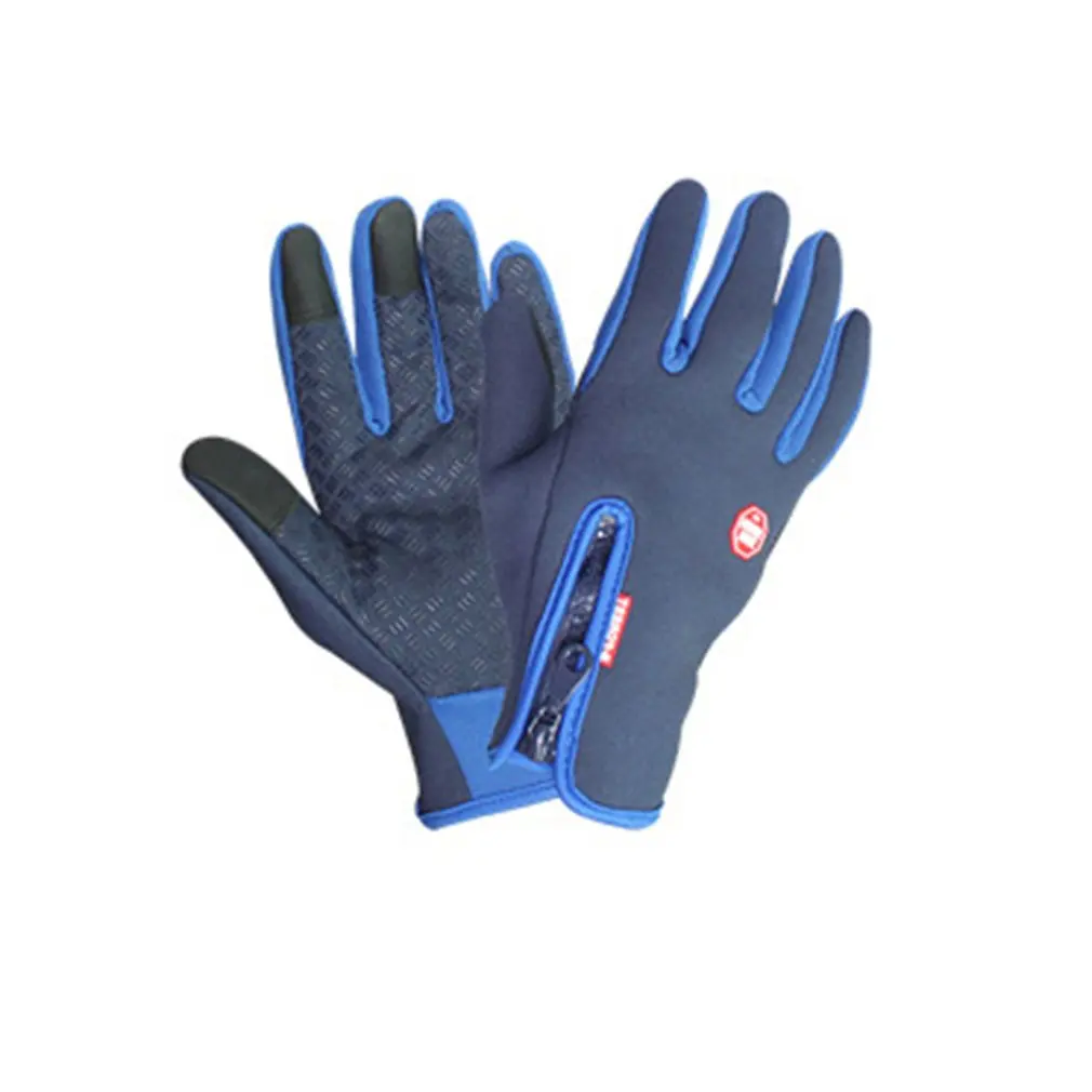 Blue Для прогулок, верховой езды, езды на велосипеде для катания на коньках Нескользящие Прихватки перчатки с сенсорным экраном, сохраняющие тепло ветрозащитные перчатки для рук - Цвет: Blue