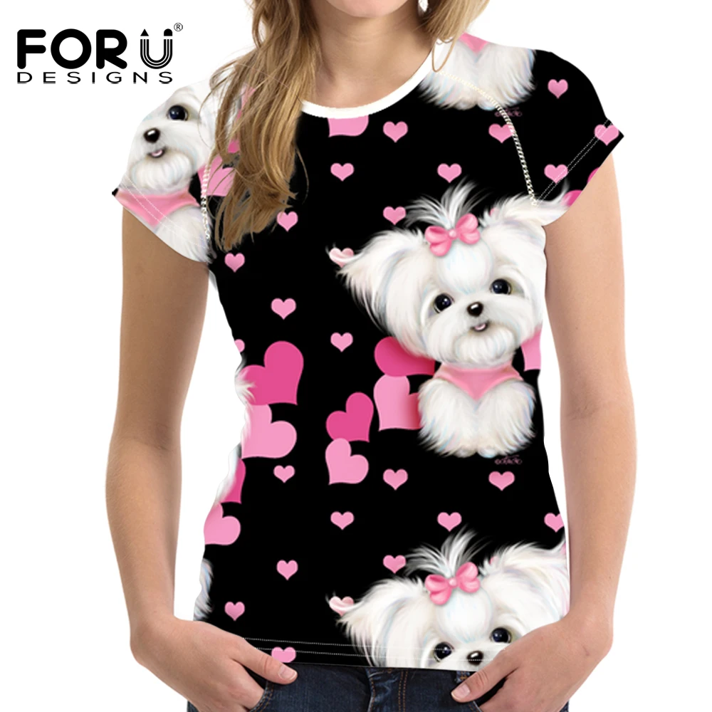 FORUDESIGNS/женская футболка с 3D принтом в цветочек о вырезом для девочек