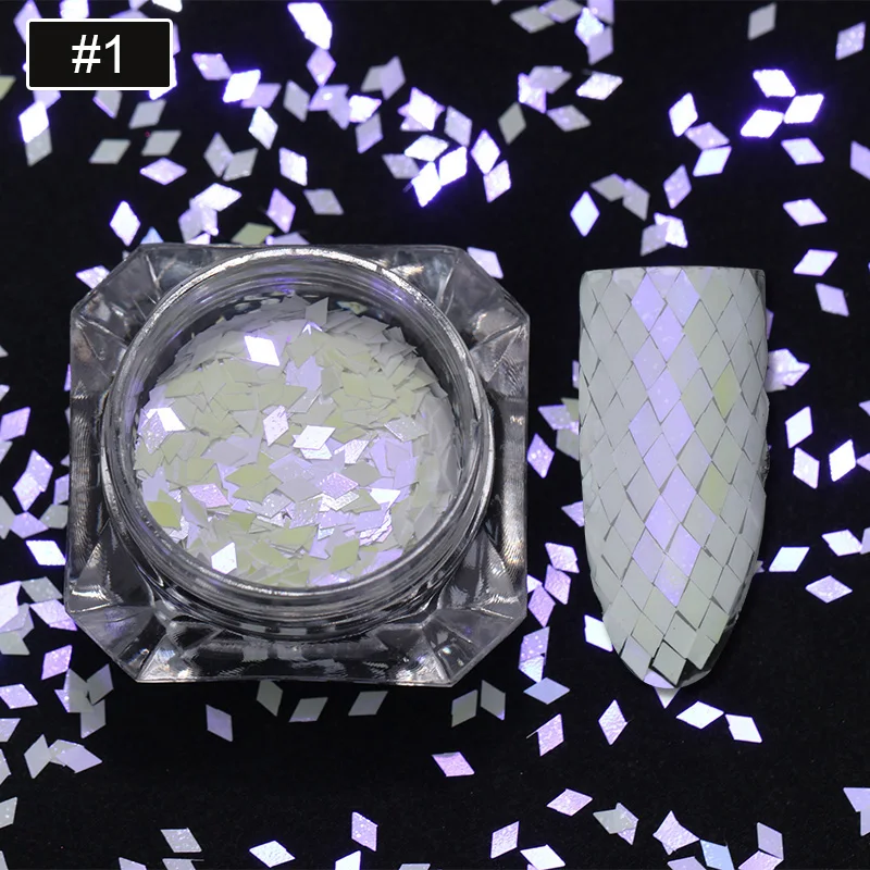 3 шт. родился довольно ромб Nail Блёстки комплект Красочные Блеск пайетками ногтей