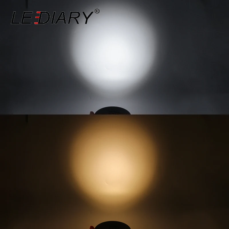 

LEDIARY LED COB Round Downlights 85-265V 10W 75mm Cut Hole Size Angle Adjustable 15 Degrees Rotatable Ceiling Recessed Spot Lamp