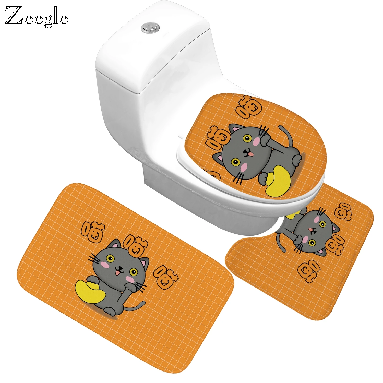 Zeegle Нескользящие коврик для ванной Ванная комната Туалет коврики напольный