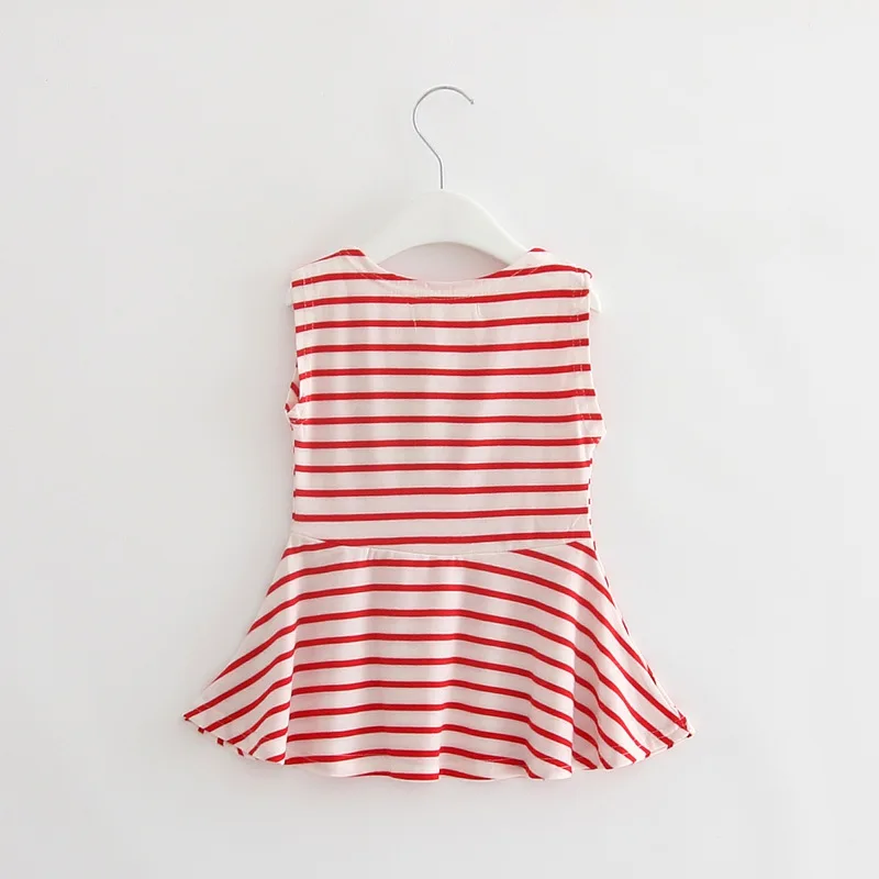 Летнее платье для девочек в полоску Seeveless платье-пачка одежда детей Обувь детская