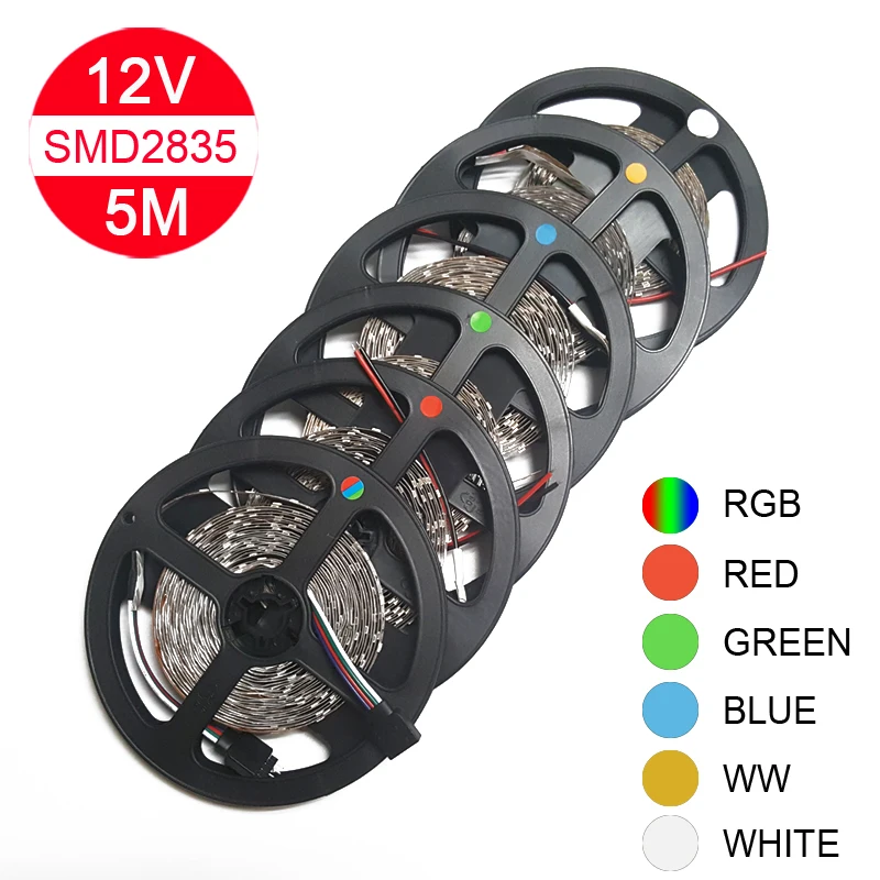5 м Светодиодная лента 60led/M 300 светодиодов 2835 SMD DC12V гибкая светодиодная лампа