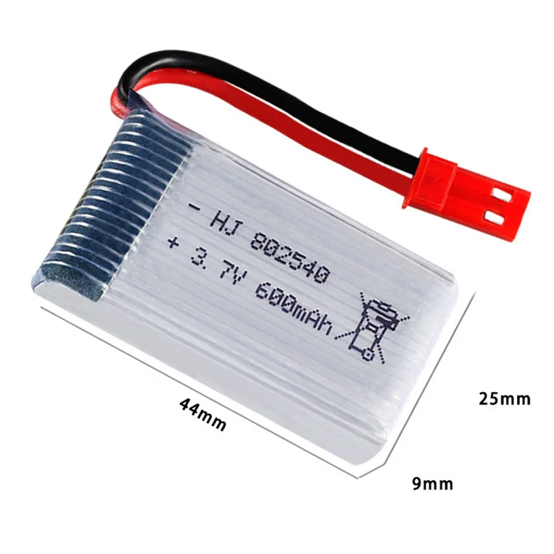 3 7 в 600 мАч 802540 литий полимерный аккумулятор SYMA X5C X5SW rc Quadrocopter Skytech M68 Drone 509 510 FX085C2