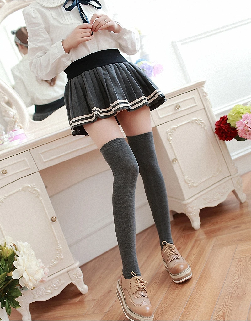 Новинка 2016 модные чулки сексуальные женские теплые до бедра выше колена длинные