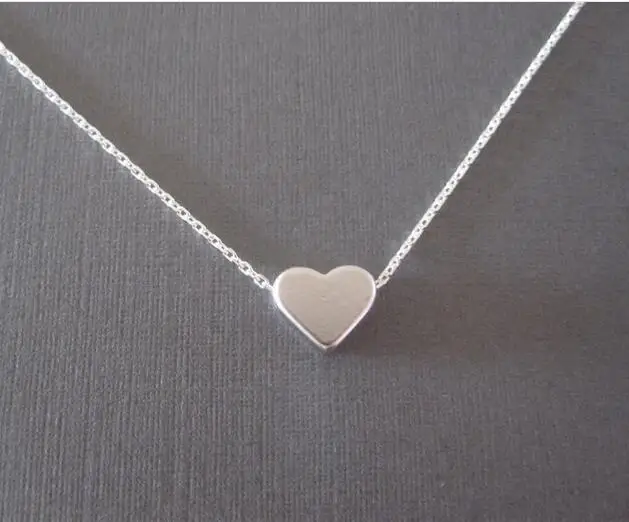 Silver Новинка, позолоченное, серебряное ожерелье с маленьким сердцем, s Bijoux для женщин, воротники, модное ювелирное изделие, ожерелье с кулоном в виде ключицы - Окраска металла: Silver
